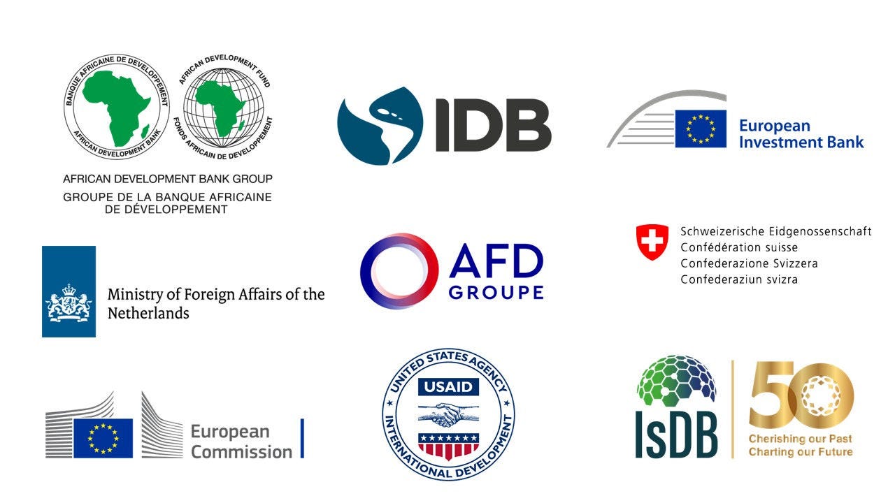 MAPS donors: US aid, IDB, AfDB, ISDB, European Investment Bank, AFD, Ministry of the Netherlands, SECO